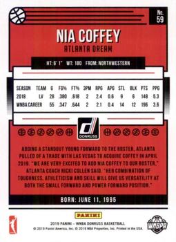 2019 Donruss WNBA #59 Nia Coffey Back