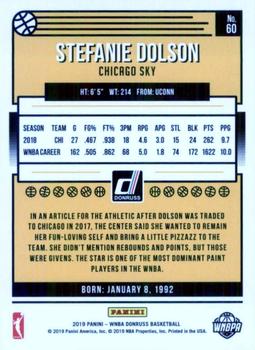 2019 Donruss WNBA #60 Stefanie Dolson Back