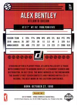 2019 Donruss WNBA #79 Alex Bentley Back