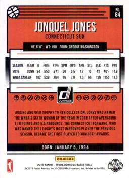 2019 Donruss WNBA #84 Jonquel Jones Back
