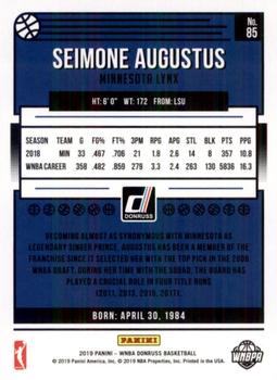 2019 Donruss WNBA #85 Seimone Augustus Back