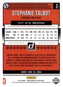 2019 Donruss WNBA #87 Stephanie Talbot Back