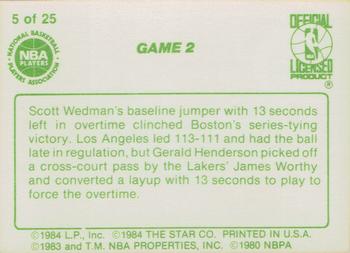 1984 Star Celtics Champs #5 Game 2 Back