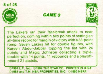 1984 Star Celtics Champs #8 Game 3 Back
