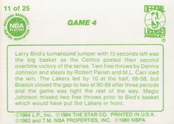 1984 Star Celtics Champs #11 Game 4 Back