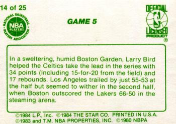 1984 Star Celtics Champs #14 Game 5 Back