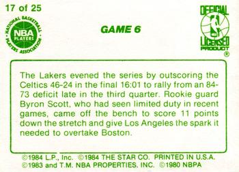 1984 Star Celtics Champs #17 Game 6 Back