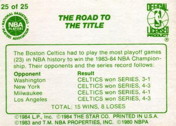 1984 Star Celtics Champs #25 The Road to the Title Back