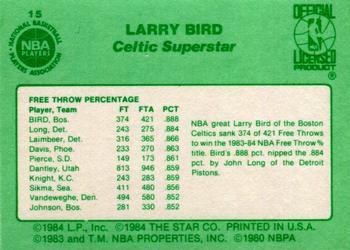 1984 Star Larry Bird #15 1984 Free Throw Back