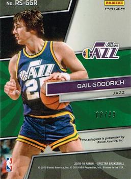 2018-19 Panini Spectra - Radiant Signatures Neon Green #RS-GGR Gail Goodrich Back