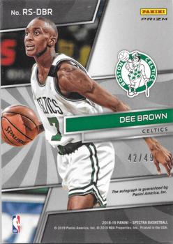 2018-19 Panini Spectra - Radiant Signatures Neon Green #RS-DBR Dee Brown Back