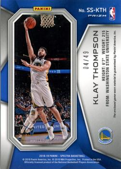 2018-19 Panini Spectra - Spectacular Swatches Neon Blue #SS-KTH Klay Thompson Back