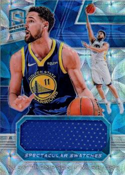 2018-19 Panini Spectra - Spectacular Swatches Neon Blue #SS-KTH Klay Thompson Front