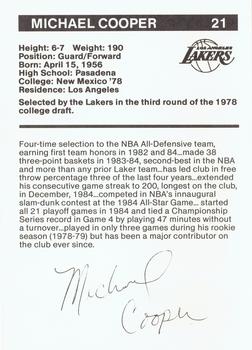 1984-85 BASF Los Angeles Lakers #2 Michael Cooper Back