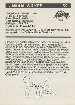 1984-85 BASF Los Angeles Lakers #10a Jamaal Wilkes Back