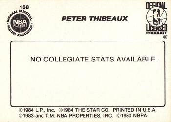 1984-85 Star #158 Peter Thibeaux Back