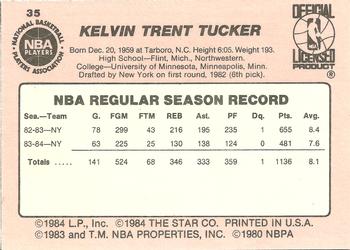 1984-85 Star #35 Trent Tucker Back