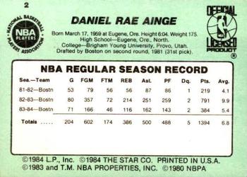 1984-85 Star #2 Danny Ainge Back