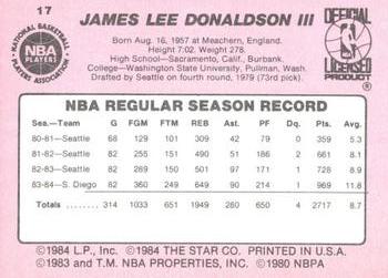 1984-85 Star #17 James Donaldson Back