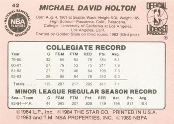 1984-85 Star #42 Michael Holton Back