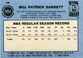 1984-85 Star #56 Bill Garnett Back