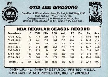 1984-85 Star #89 Otis Birdsong Back