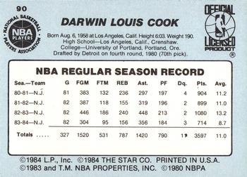 1984-85 Star #90 Darwin Cook Back