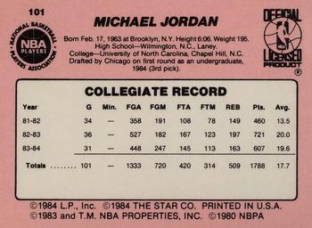 1984-85 Star #101 Michael Jordan Back