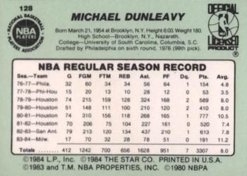1984-85 Star #128 Mike Dunleavy Back