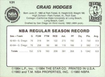 1984-85 Star #131 Craig Hodges Back