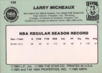 1984-85 Star #133 Larry Micheaux Back
