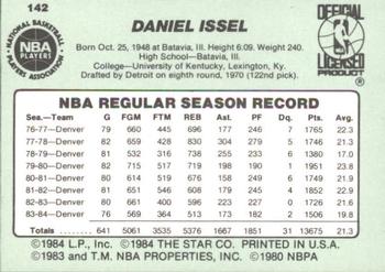 1984-85 Star #142 Dan Issel Back