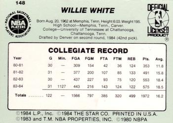 1984-85 Star #148 Willie White Back