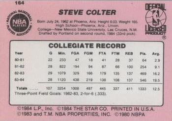 1984-85 Star #164 Steve Colter Back