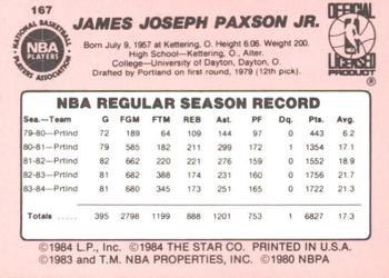 1984-85 Star #167 Jim Paxson Back