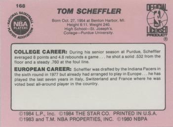 1984-85 Star #168 Tom Scheffler Back