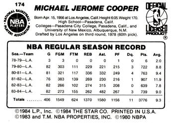 1984-85 Star #174 Michael Cooper Back