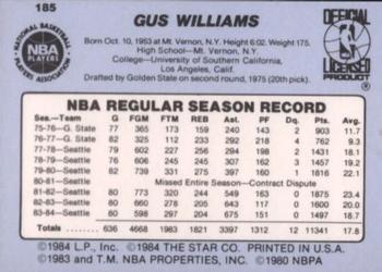 1984-85 Star #185 Gus Williams Back