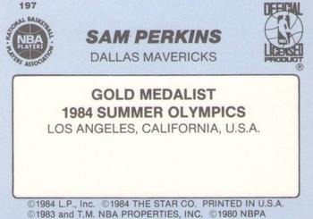 1984-85 Star #197 Sam Perkins Back