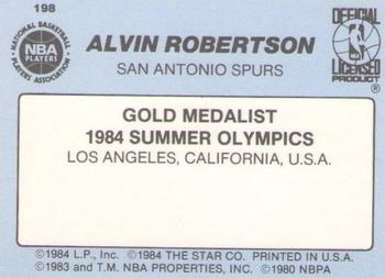 1984-85 Star #198 Alvin Robertson Back