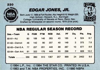 1984-85 Star #220 Edgar Jones Back