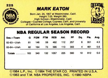 1984-85 Star #225 Mark Eaton Back