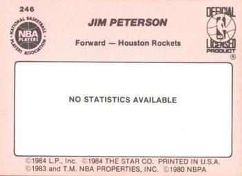 1984-85 Star #246 Jim Petersen Back
