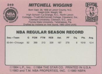 1984-85 Star #249 Mitchell Wiggins Back