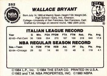 1984-85 Star #252 Wallace Bryant Back