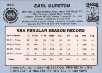 1984-85 Star #263 Earl Cureton Back