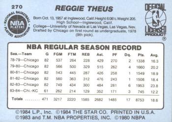 1984-85 Star #270 Reggie Theus Back