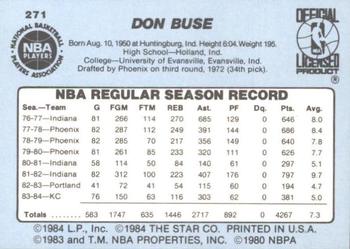 1984-85 Star #271 Don Buse Back
