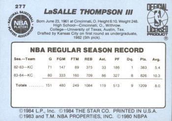 1984-85 Star #277 Lasalle Thompson Back