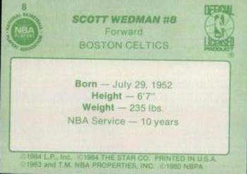 1984-85 Star Arena Boston Celtics #8 Scott Wedman Back